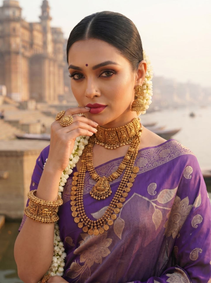 Gulab Vatika Silk Saree - PURPLE
