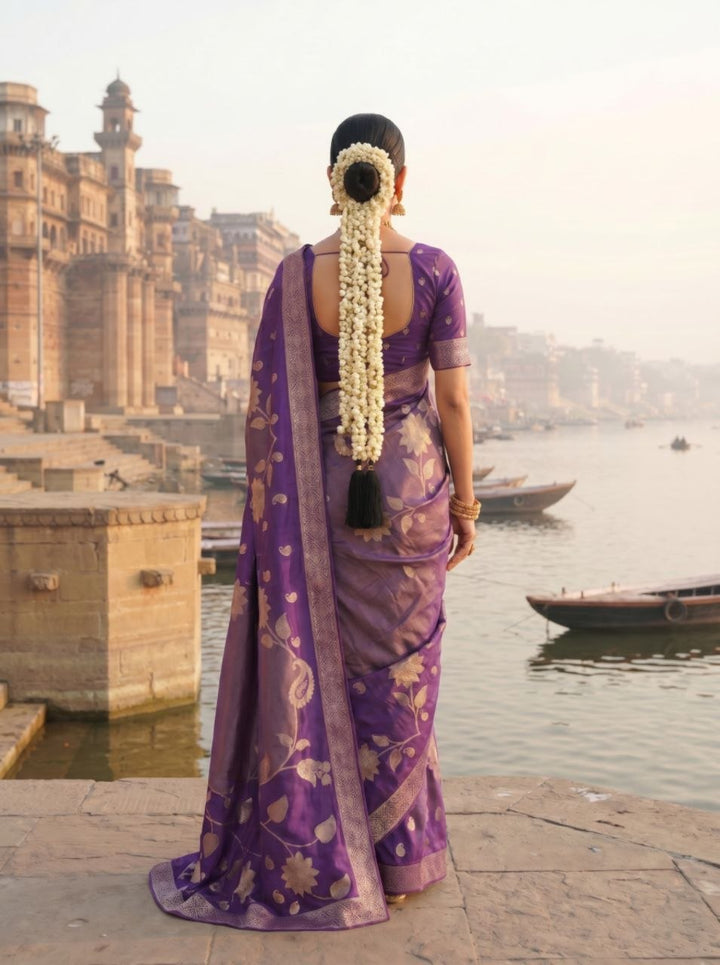 Gulab Vatika Silk Saree - PURPLE