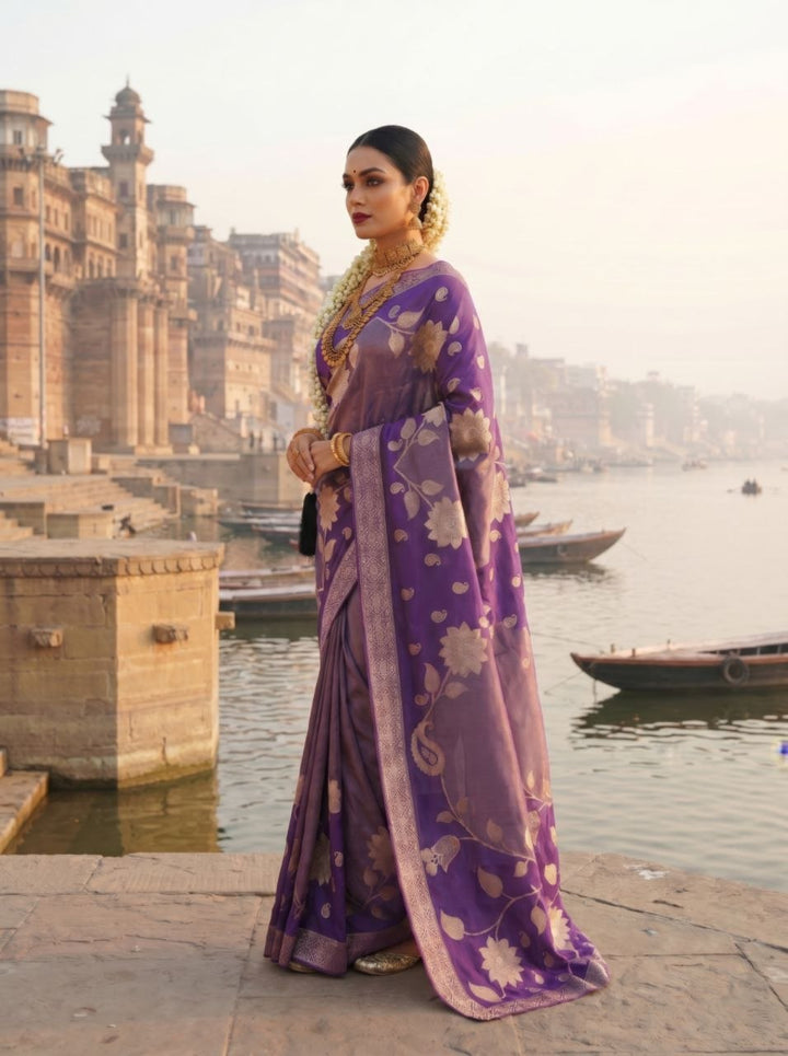 Gulab Vatika Silk Saree - PURPLE