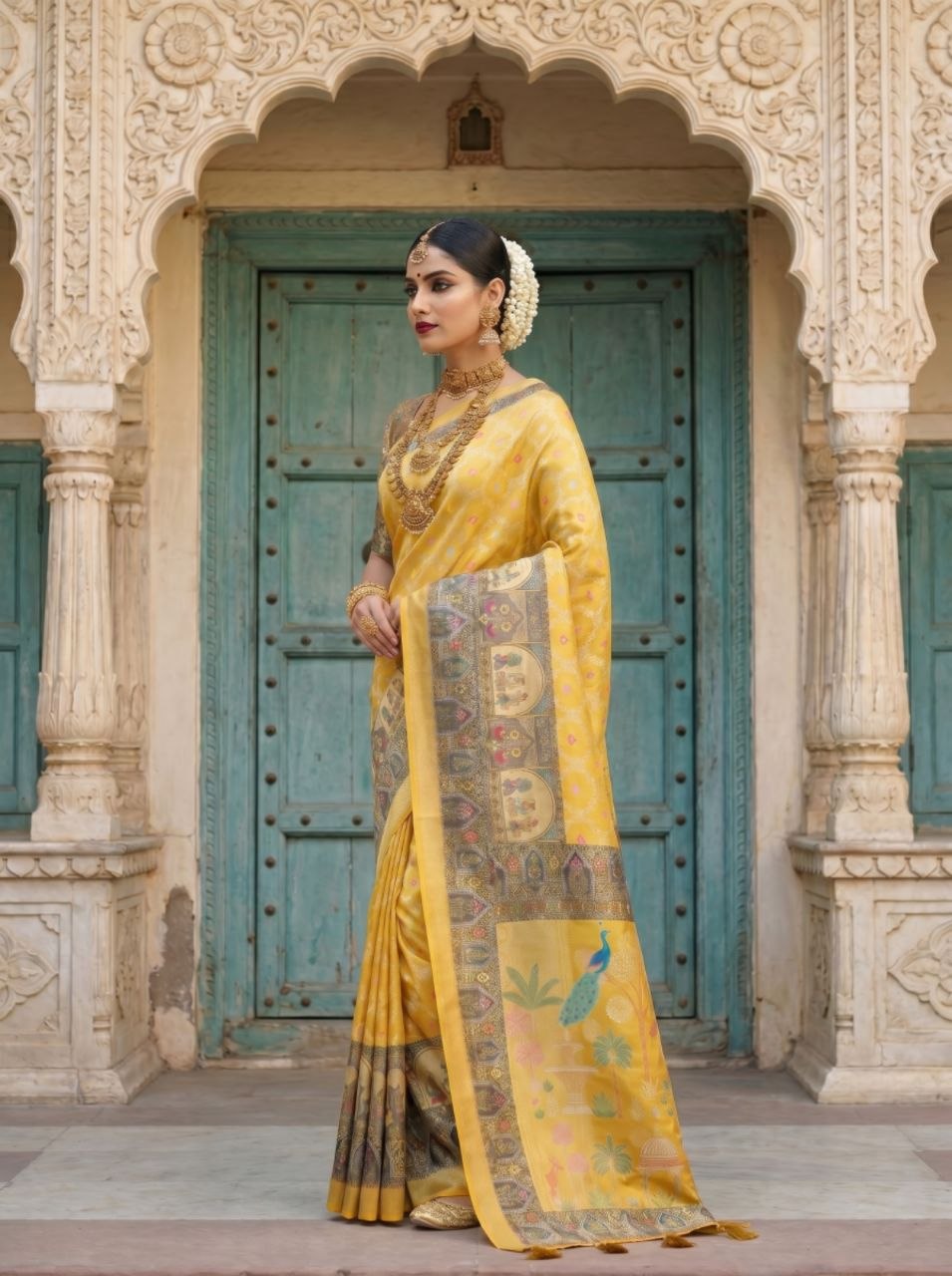 Neelkamal Heritage Silk Saree - YELLOW