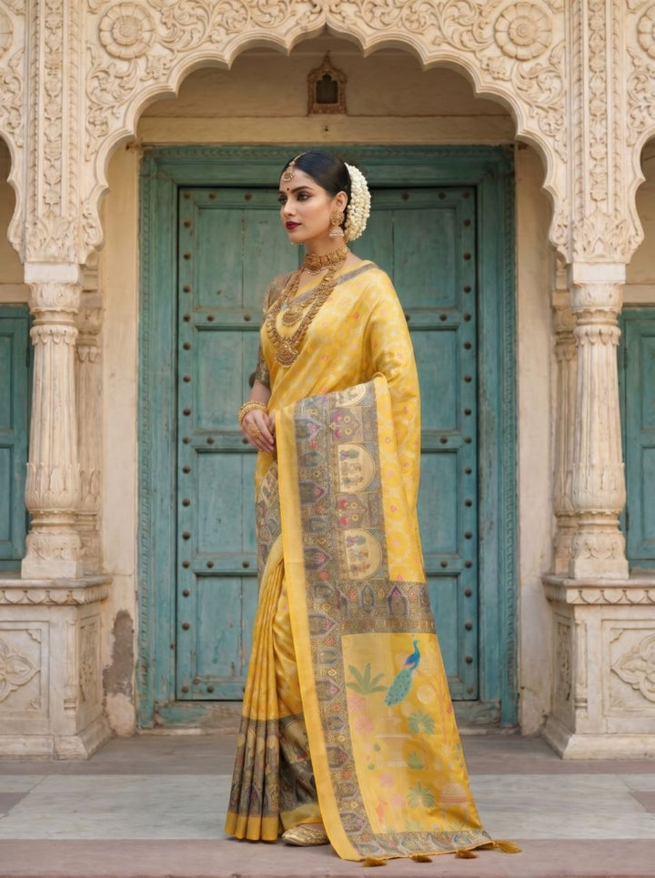 Neelkamal Heritage Silk Saree - YELLOW