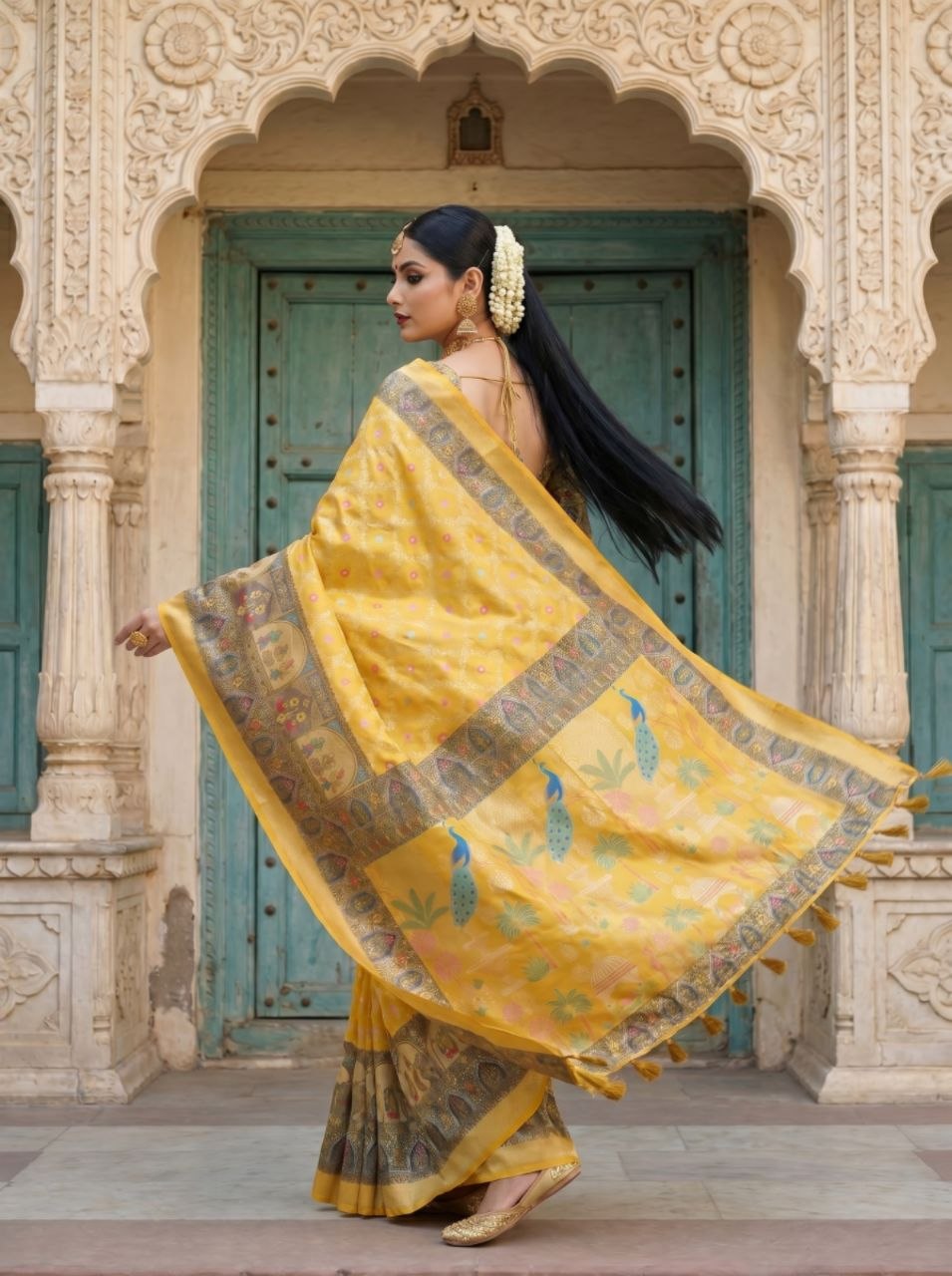 Neelkamal Heritage Silk Saree - YELLOW