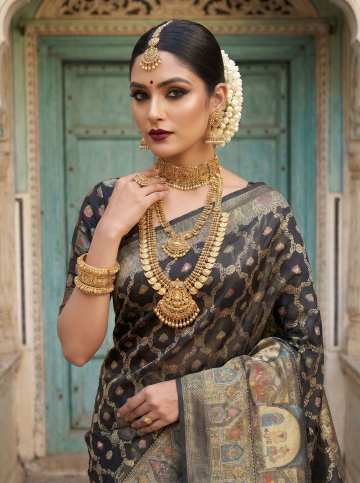 Neelkamal Heritage Silk Saree -BLACK