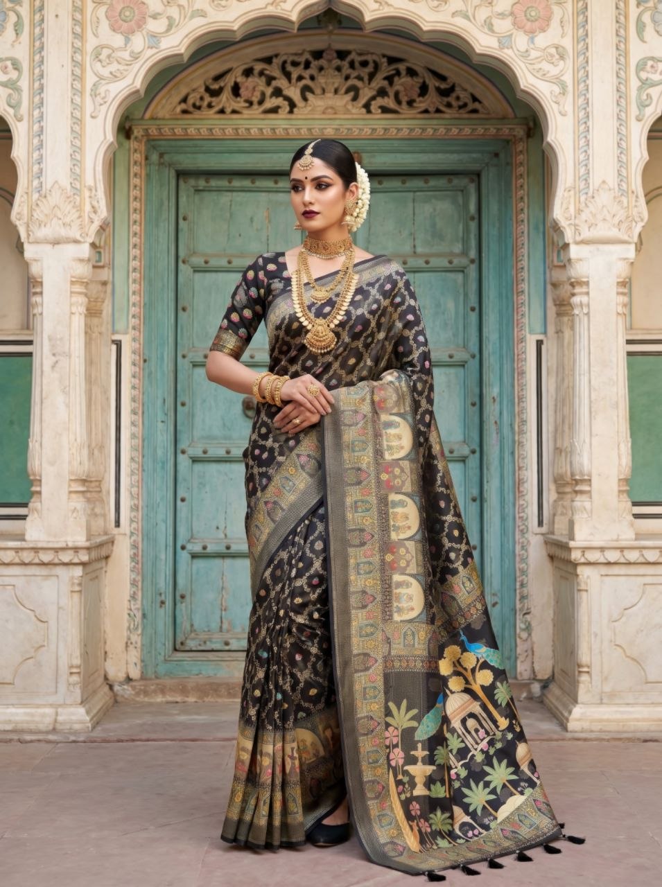Neelkamal Heritage Silk Saree -BLACK