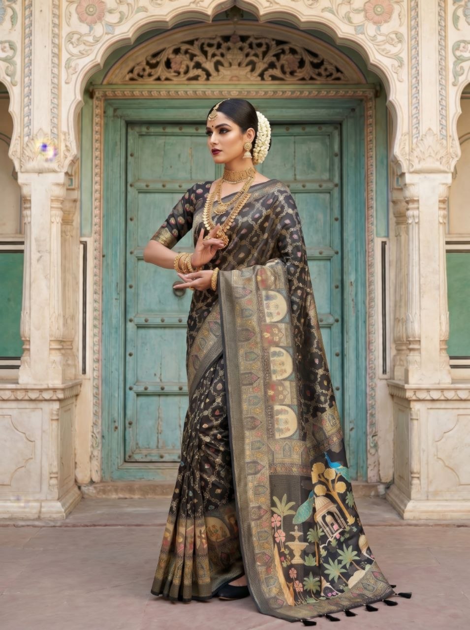 Neelkamal Heritage Silk Saree -BLACK