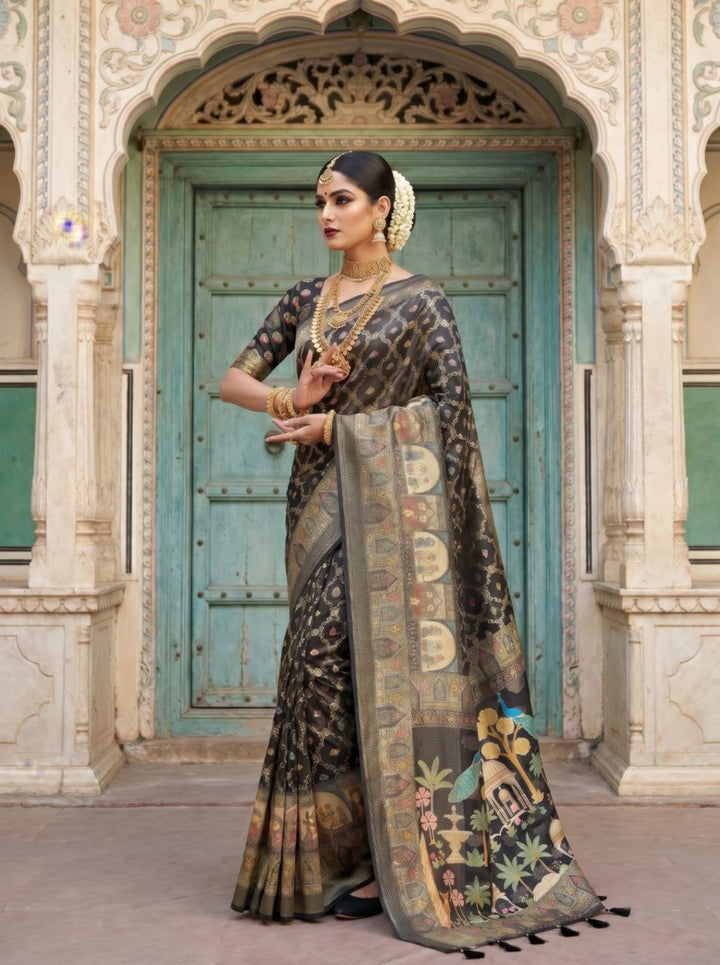 Neelkamal Heritage Silk Saree -BLACK