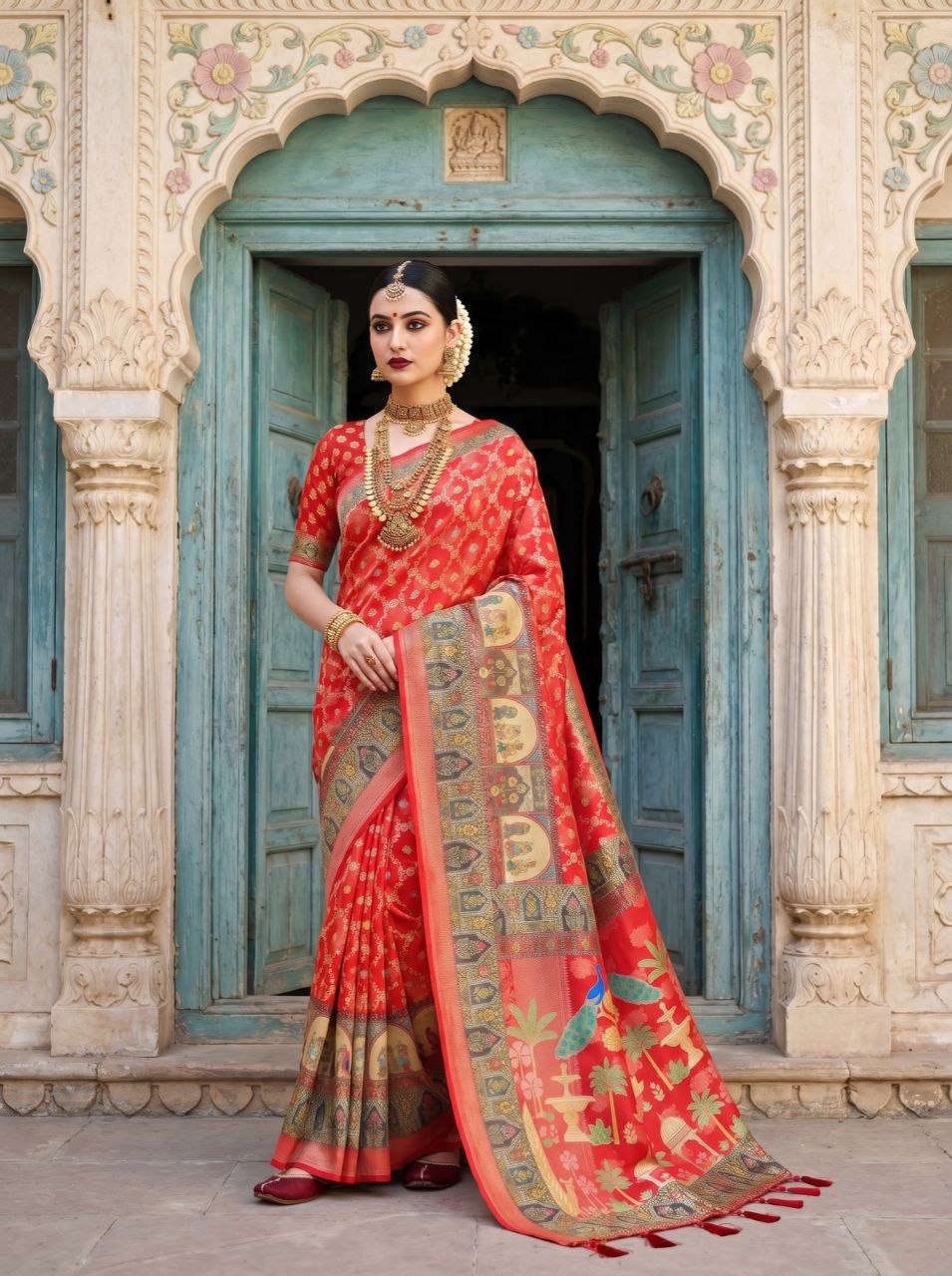 Neelkamal Heritage Silk Saree -RED