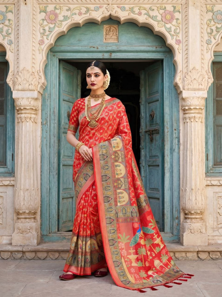 Neelkamal Heritage Silk Saree -RED