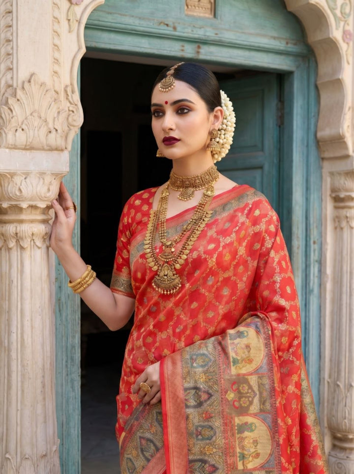 Neelkamal Heritage Silk Saree -RED
