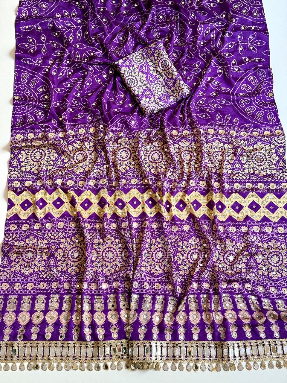 Neel Noor Mirror Saree  -  PURPLE