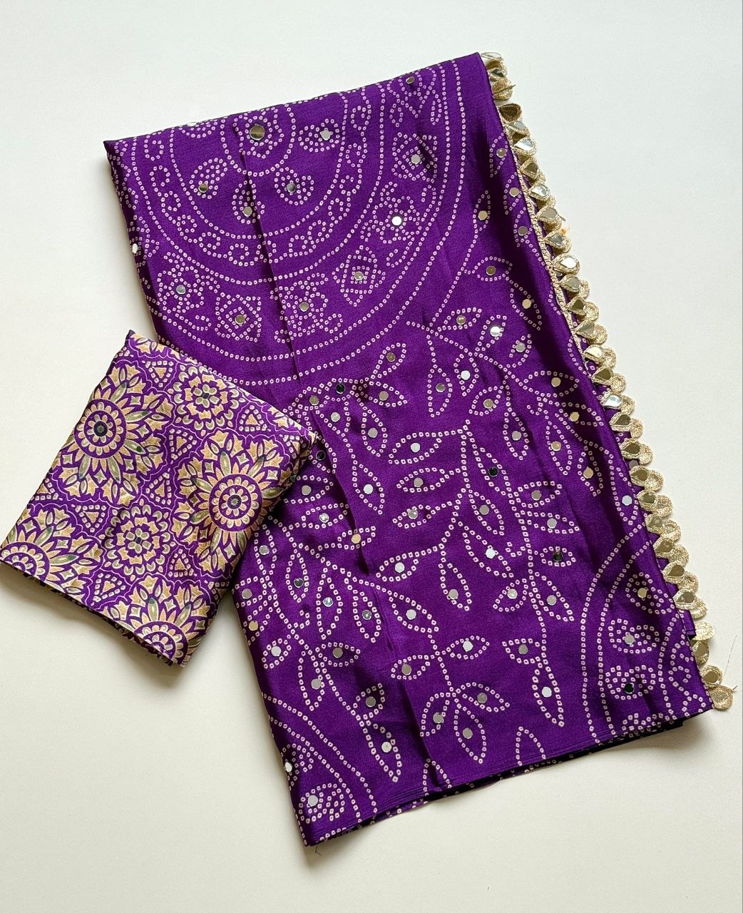 Neel Noor Mirror Saree  -  PURPLE