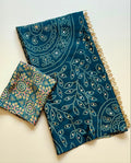Neel Noor Mirror Saree  - RAMA