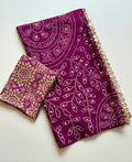 Neel Noor Mirror Saree  -  WINE