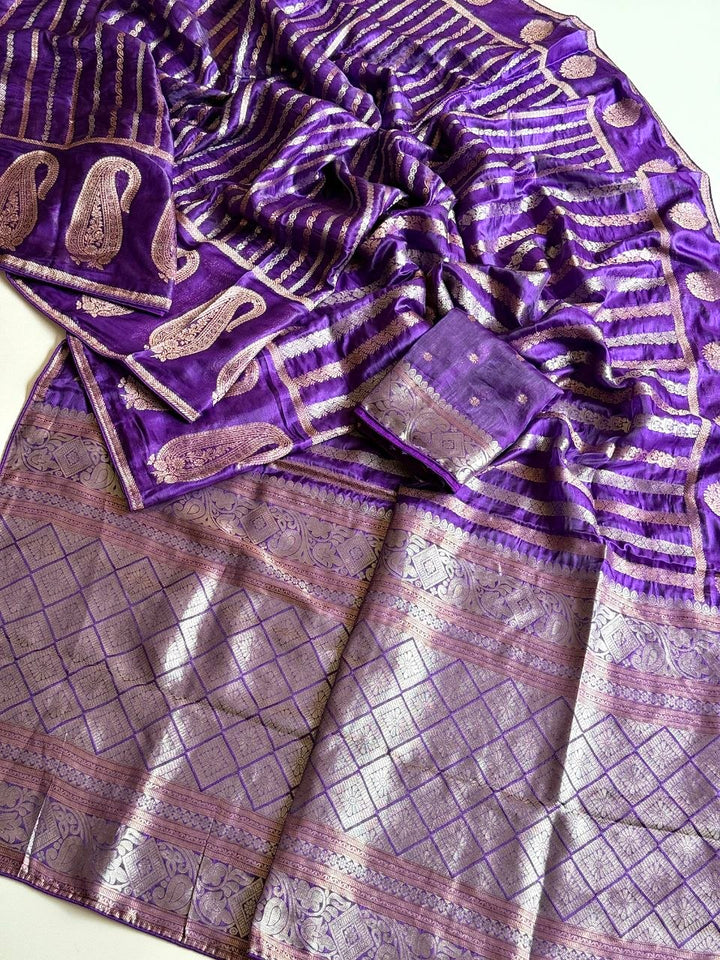 Maharani Amethyst Banarasi Saree - PURPLE