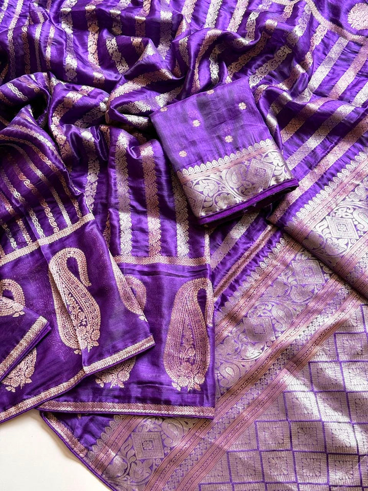 Maharani Amethyst Banarasi Saree - PURPLE