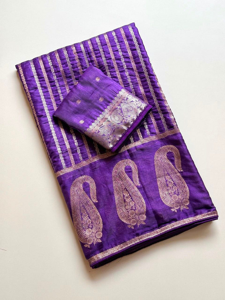 Maharani Amethyst Banarasi Saree - PURPLE