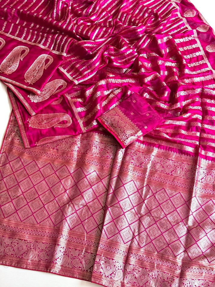 Maharani Amethyst Banarasi Saree - PINK