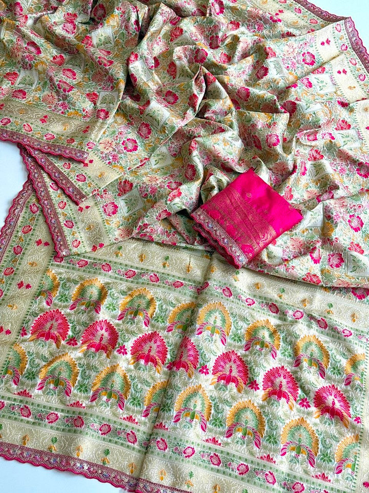Gulbahar Pashmina Silk Saree