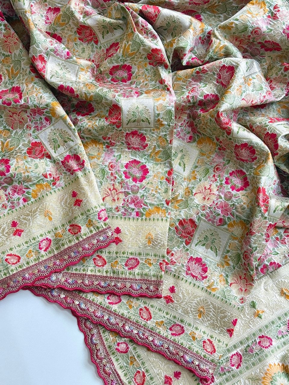Gulbahar Pashmina Silk Saree
