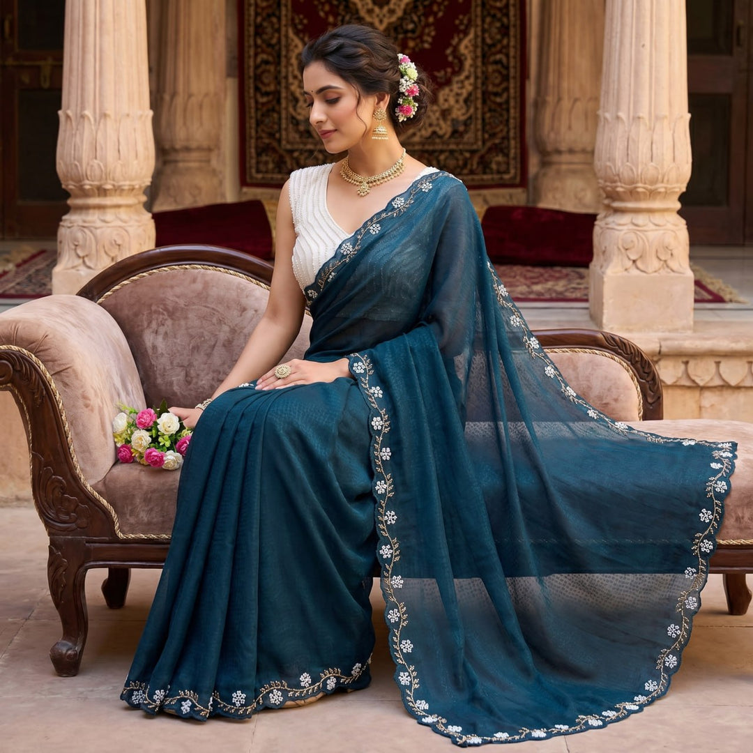 Ocean Grace Space Silk Saree - RAMA