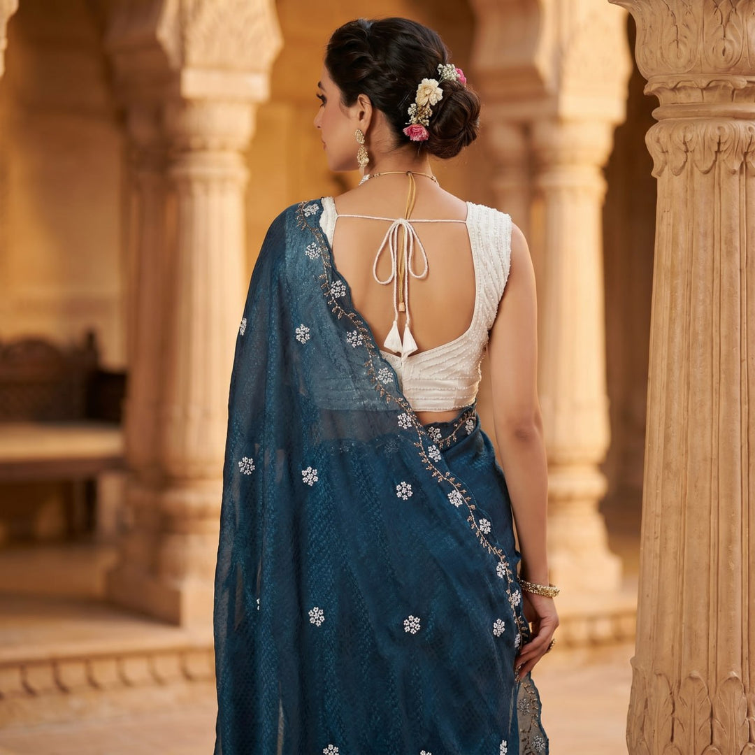 Ocean Grace Space Silk Saree - RAMA