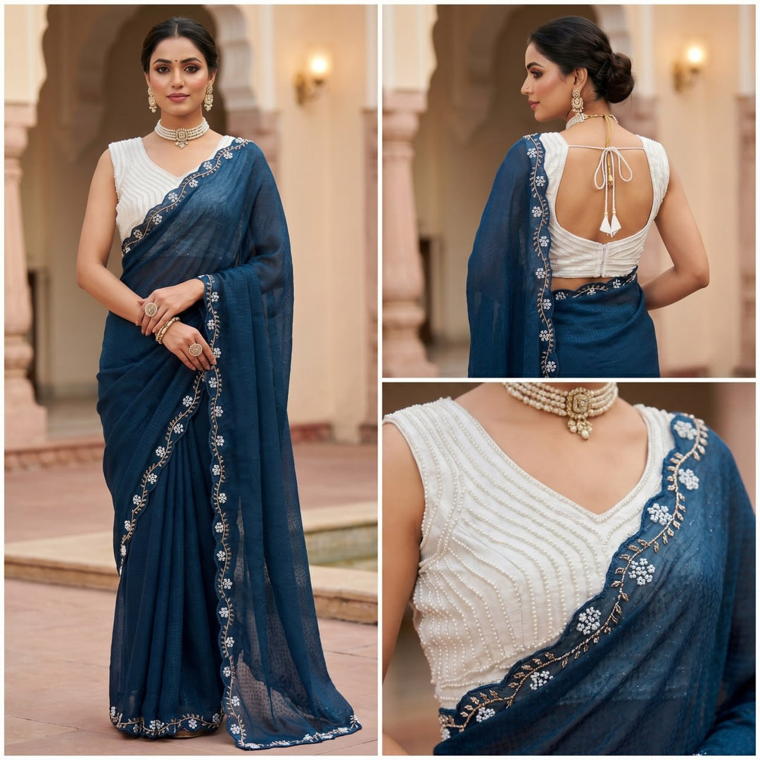 Ocean Grace Space Silk Saree - RAMA
