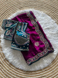Royal Midnight Sequence Saree -WINE