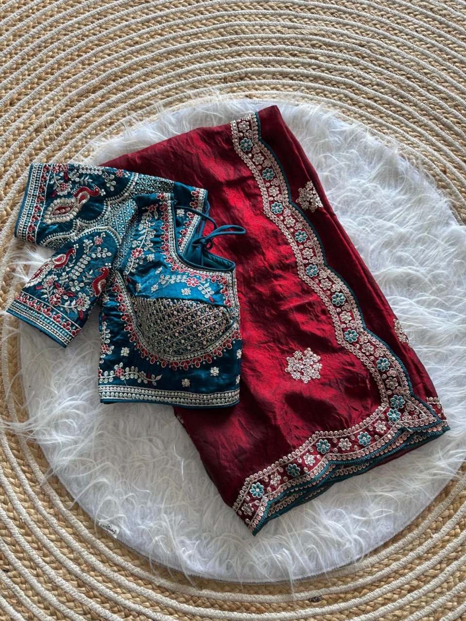 Royal Midnight Sequence Saree - MAROON