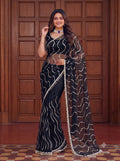 Blush Elegance Designer Saree - BLACK