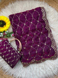 Royal Amethyst Elegance Saree - WINE