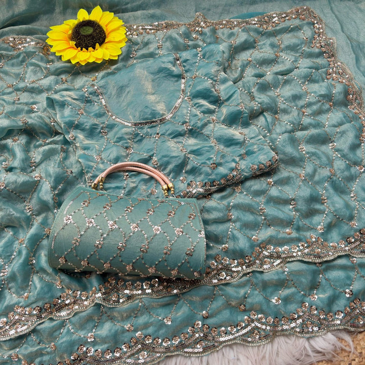 Royal Amethyst Elegance Saree - SKY