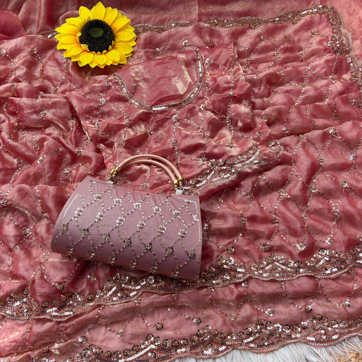 Royal Amethyst Elegance Saree - PEACH