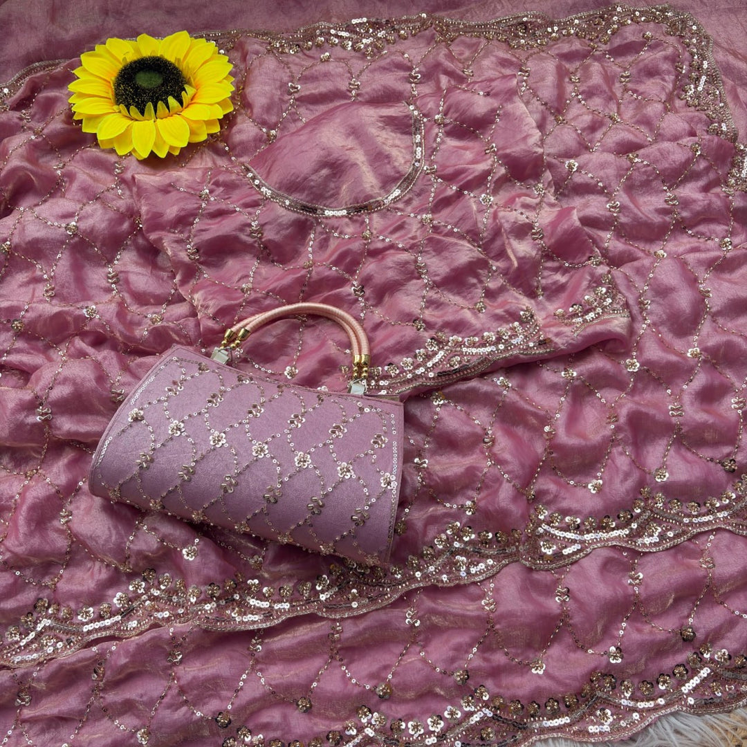 Royal Amethyst Elegance Saree - PINK