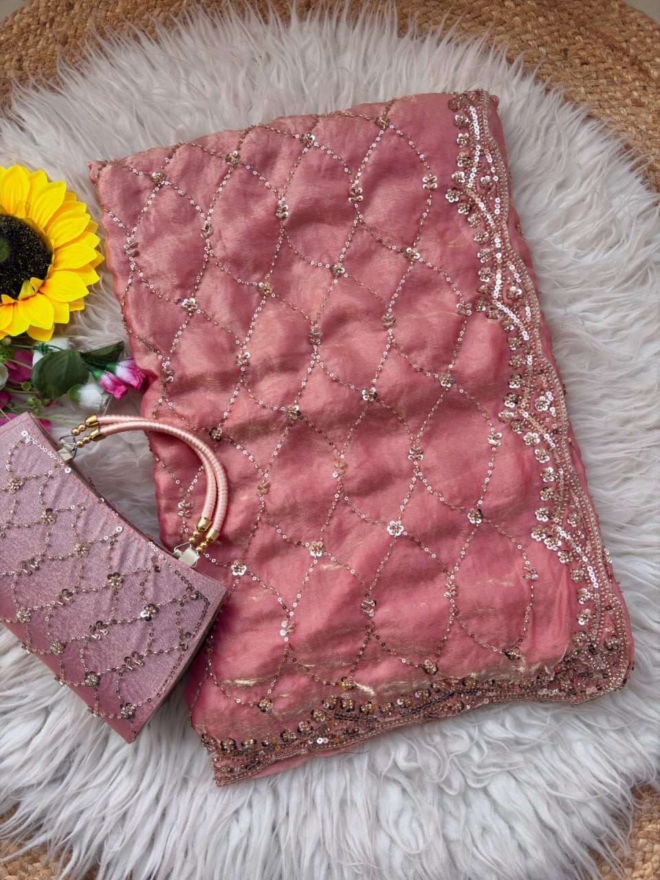Royal Amethyst Elegance Saree - PEACH