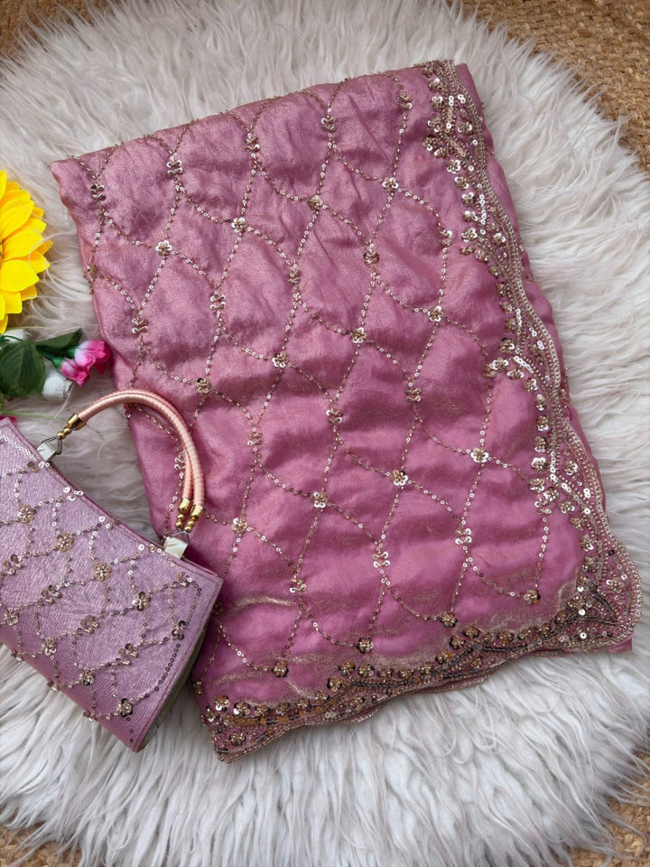 Royal Amethyst Elegance Saree - PINK