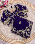 Diamond Drape Satin Saree - PURPLE