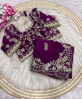 Diamond Drape Satin Saree - WINE