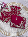 Diamond Drape Satin Saree - PINK