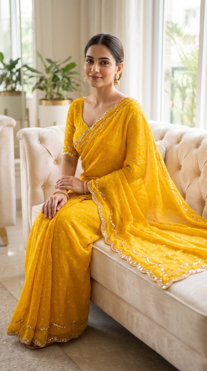 Imperial Butti Beauty Saree  - YELLOW