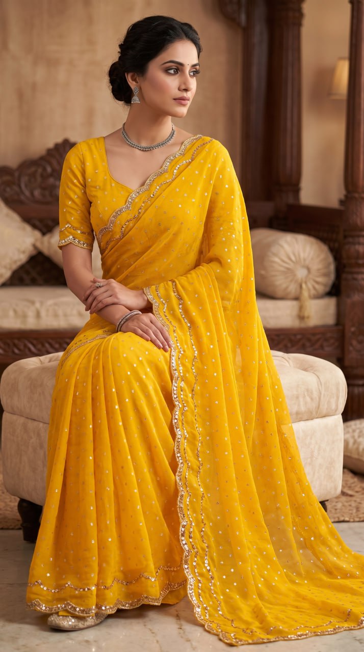 Imperial Butti Beauty Saree  - YELLOW
