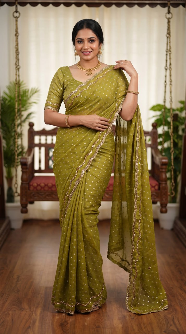 Imperial Butti Beauty Saree  - MAHENDI