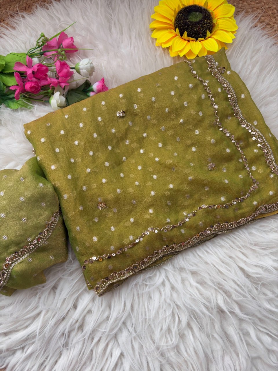 Imperial Butti Beauty Saree  - MAHENDI
