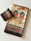 Royal Heritage Digital Print Saree - BLACK