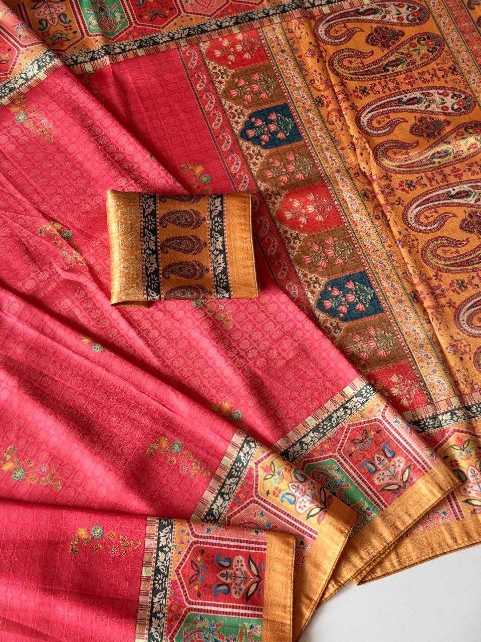 Rajwada Digital Print Saree - PINK