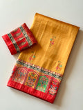 Rajwada Digital Print Saree - YELLOW