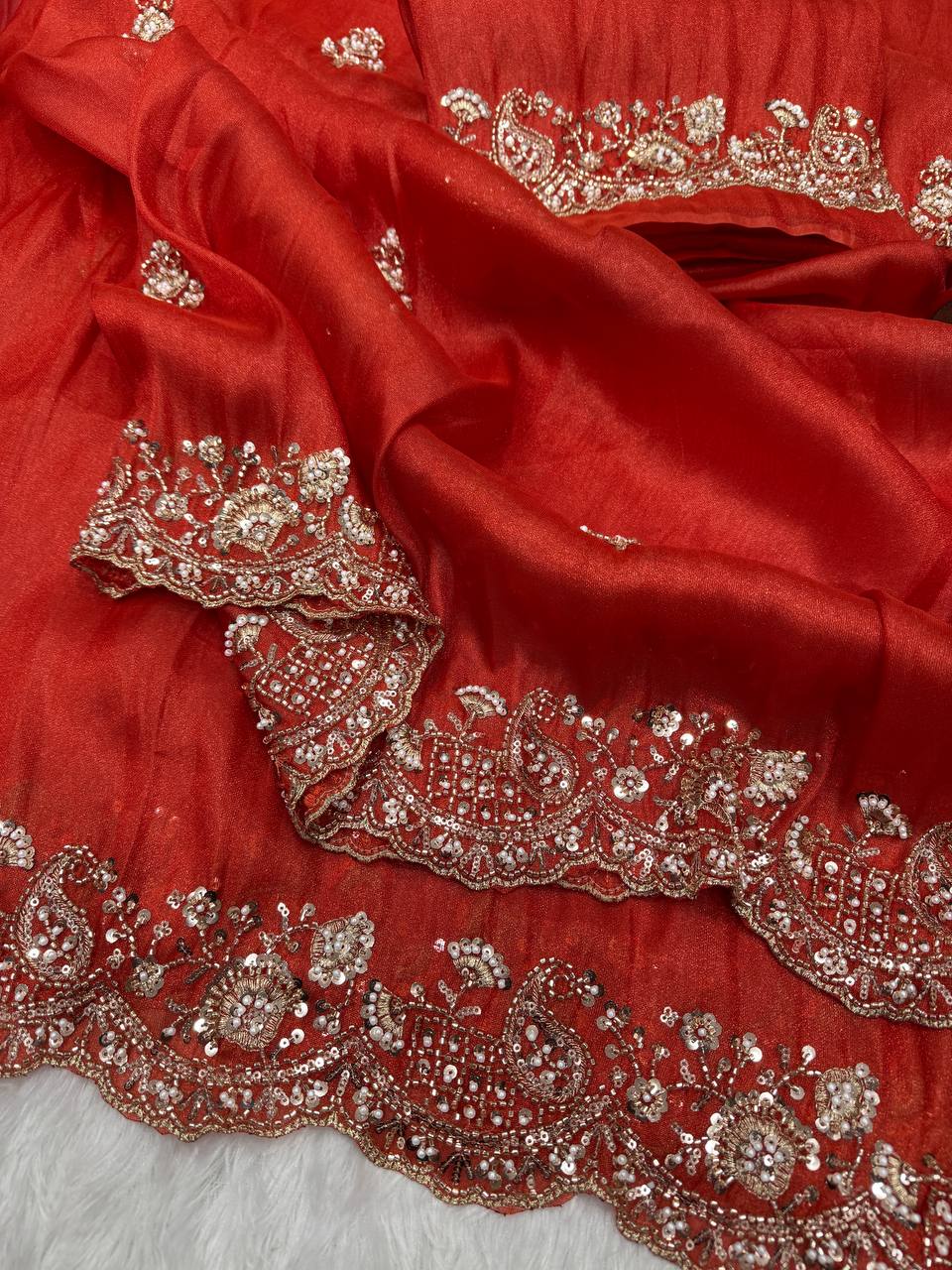 Ruhani Zarkash Tissue Saree