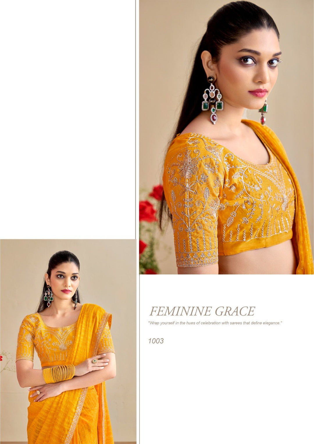 Premium Georgette Bandhani Print Saree with Sequin Embroidery Border &amp; Heavy Designer Blouse - YELLOW