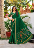 Premium Chinno Viscose Saree with Zari Butti & Parrot Foil Pallu – Elegant Designer Collection