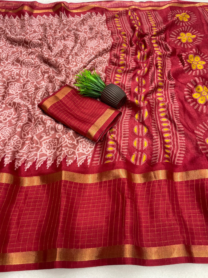 Premium Myrox Bentex Designer Saree - RED