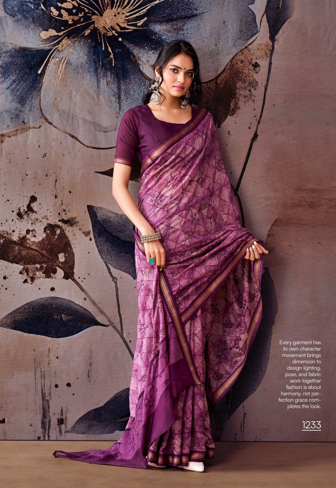 Elegant Floral Designer Saree - PINK